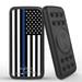 INFUZE Qi Wireless Portable Charger for iPhone 15 Pro Max External Battery (12000 mAh 18W Power Delivery USB-C/USB-A Quick Charge 3.0 Ports Suction Cups) - Thin Blue Line Flag