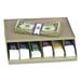 1PC CONTROLTEK Coin Wrapper and Bill Strap Single-Tier Rack 6 Compartments 10 x 8.5 x 3 Steel Pebble Beige