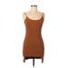 Shein Casual Dress - Bodycon Scoop Neck Sleeveless: Yellow Print Dresses - Women's Size 6