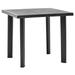 moobody Garden Table with Parasol Hole Plastic Outdoor Dining Table Patio Side Table for Garden Deck Terrace Outdoor Furniture 31.5 x 29.5 x 28.3 Inches (L x W x H)