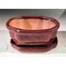 6 x 4.5 x 2.5 in. Ceramic Bonsai Pot with Humidity Drip Tray Parisian Red - Rectangle