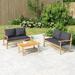 Htovila Patio Bench with Dark Gray Cushions Bamboo