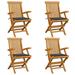 Anself 4 Piece Folding Garden Chair with Cushion Teak Wood Outdoor Dining Chair for Patio Backyard Poolside 21.7 x 23.6 x 35 Inches (W x D x H)