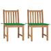 Htovila Patio Chairs 2 pcs with Cushions Solid Teak Wood