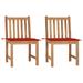 Aibecy Patio Chairs 2 pcs with Cushions Solid Teak Wood