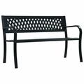 Dcenta Patio Bench Steel Park Bench with Slatted Seat Outdoor Bench Chair Black for Garden Entryway Yard Porch Backyard 47.2 x 20.1 x 29.9 Inches (W x D x H)