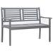 vidaXL 2-Seater Patio Bench 47.2 Gray Solid Wood Eucalyptus