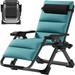 MOPHOTO Green Zero Gravity Chair Camping Recliner Lawn Recliner Patio Lounger Chair Outdoor Portable Chaise with Detachable Soft Cushion Cup Holder Headrest