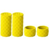 4 Pcs Road Bike Gel Silicone Fix Ring Use for Handlebar Tape Silica gel yellow