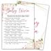 Baby trivia Baby Shower Games Blush Pink Floral Themed -30 Game Card and 1 Answer Card Set Baby Gender Reveal Party Game Baby Shower Party Decorations -004-005
