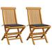 Dcenta Set of 2 Wooden Garden Chairs with Cushion Teak Wood Foldable Outdoor Dining Chair for Patio Balcony Backyard Outdoor Indoor Furniture 18.5in x 23.6in x 35in