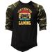 Men s I Can t Hear You I m Gaming F266 Camo Raglan Baseball T-Shirt Large