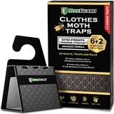 MaxGuard Clothes Moth Traps (6+2 Free Traps) with Extra Strength Pheromones | Non-Toxic Sticky Glue Trap for Closets and Carpet Moths | No Mothballs | Lure Trap and Kill Case-Bearing Webbing Moths |
