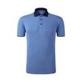 Bepuzu Golf Shirts for Men Dry Fit Performance Moisture Wicking Polo Short Sleeve Rib Collared T-Shirt Blue-3XL