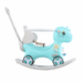 Rocking Horse for Toddlers Balance Bike Ride On Toys with Push Handle Backrest and Balance Board for Baby Girl and Boy Unicorn Kids Riding Birthday (Blue)