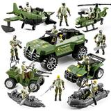 78-in-1 Army Men Toys for Boys with Realistic Military Truck/Airplane/Helicopter/Kayak Boat/Motorcycle/Toy Soldier Action Figures and Weapon Gears Army Gift Toys for Toddler kid Boys Ages 4-7 8-12