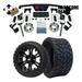 Hardcore Parts 4 Spindle Extension Lift Kit for Club Car DS (1982-2010) Golf Cart with 14 Black VAMPIRE Wheels and 20 x8.5 -14 STINGER On-Road/Off-Road DOT rated All-Terrain tires