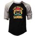 Men s I Can t Hear You I m Gaming F266 Black/Gray Raglan Baseball T-Shirt 2X-Large