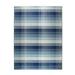 EORC T195BL5X8 Hand-Woven Wool A blue plaid Rug 5 x 8 Blue Area Rug