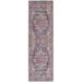 HomeRoots 522580 8 ft. Red Floral Power Loom Distressed Washable Runner Area Rug