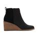 TOMS Women's Black Leather Suede Clare Boots, Size 6
