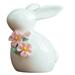 NUOLUX Porcelain Bunny Figurine Bunny Rabbit With Purple Flower Ceramic Bunny Figurine