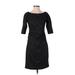 Lela Rose Casual Dress - Sheath: Black Print Dresses - Women's Size 4