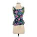 Express Casual Dress - Party Scoop Neck Sleeveless: Blue Floral Dresses - Women's Size X-Small