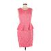 H&M Casual Dress - Party Scoop Neck Sleeveless: Pink Print Dresses - Women's Size Medium