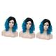 FOMIYES 3pcs Curly Wig Front Lace Wig Cosplay Wigs Curly Hair Wig Curly Closure Wig Human Hair Curly Bang Wig Curly Human Hair Wig Hair Wig Synthetic Wigs Short Instant Noodle Roll