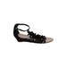 Seychelles Wedges: Black Print Shoes - Women's Size 7 - Open Toe