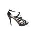 Jewel Badgley MIschka Heels: Strappy Platform Cocktail Black Solid Shoes - Women's Size 9 1/2 - Open Toe