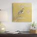 East Urban Home Gold Bird on Blossoms III - Wrapped Canvas Painting Print Canvas, Wood in Pink/Yellow | 16 H x 16 W x 1 D in | Wayfair