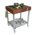 John Boos Cucina D'Amico Kitchen Cart w/ Butcher Block Top Wood in Brown/Gray | 35.5 H x 30 W x 24 D in | Wayfair WAL-CUCD15