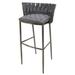 Ebern Designs Barcelona Extra Tall 34" Stainless Steel Bar Stool - Mojeva Grey Upholstered/Metal in Gray | 44 H x 19 W x 19 D in | Wayfair