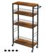 17 Stories Cambra Kitchen Island Wood in Black/Brown | 34.56 H x 16.65 W x 7.28 D in | Wayfair B78AAB8E18D042A0A7410FC73F4E8B06