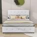 Latitude Run® Deravil Queen 4 Drawers Linen Platform Bed Upholstered/Velvet in White | 43 H x 65 W x 83 D in | Wayfair