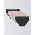 John Lewis Kids' Plain Bikini Briefs, Pack of 5, Black/Multi