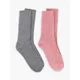 totes Cashmere Blend Ankle Socks, Pack of 2, Pink/Grey
