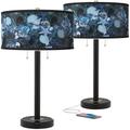 Blue Seas Arturo Black Bronze USB Table Lamps Set of 2