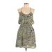 Classique Casual Dress - Mini Scoop Neck Sleeveless: Yellow Dresses - Women's Size Large