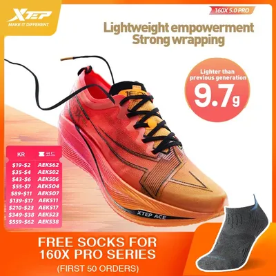 Xtep 160X 5.0 Pro Running Shoes Men Carbon Plate Professional Marathon PB Sport Shoe Lightweight Durability Sneaker 977319110039