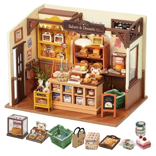 Robotime rolife beckas backhaus 3d puzzle diy miniatur puppenhaus kit erstaunliches geschenk für