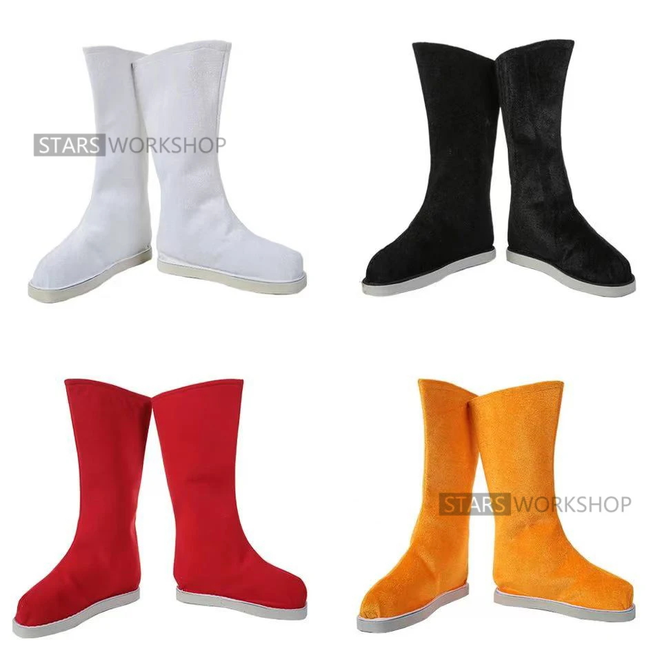 Chinesische traditionelle alte Hanfu Performance Schuhe Stiefel für Erwachsene Kinder Peking-Oper Volkstanz Qing-Dynastie Zubehör Schuhe Image