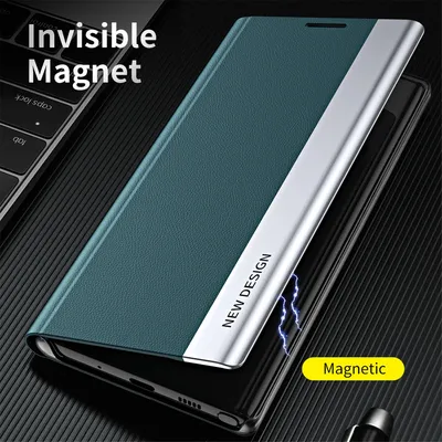 Luxury Flip Smart Phone Cover for Samsung Galaxy S22 S25 Ultra S21 S20 FE S10 Plus S9 S8 Note 20 10 9 Magnetic Leather Case