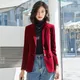 PEONFLY 2024 Spring Autumn New Suit Coat Women Fashion Slim Velvet Long-sleeved Suit Jacket Female