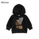 BloRequiKids-Sweat-shirt d'Halloween pour bébé sweats à capuche College chauve-souris lettre pull