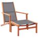 vidaXL Patio Chair with Footrest Gray Solid Wood Eucalyptus and Textilene