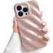 Compatible with iPhone 13 Pro Max Phone Case Luxury 3D Water Ripple Shape Pattern Camera Lens Protection Shockproof Soft TPU Case for Women Girls Slim Phone Case (Silver)