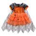 Toddler Baby Girl Halloween Costumes Spider Tulle Dress Ball Gown Dress Lace Cloak Outfit Vampire Witch Costume